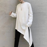 Itooh Y2K Korean Style Autumn Fashion Irregular Slanted Hem Long-Sleeved Casual Large Size Solid Color Jacket Loose Design Unisex Coat