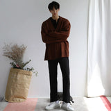 ITOOH Men Cardigan Korean Style Temperament Pure Gentle Long Sleeve Baggy Knitwear Streetwear Leisure Handsome Cozy Minimalist Ins