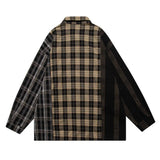 ITOOH Hip Hop Men Plaid Shirt Streetwear Patchwork Button Up Long Sleeve Cotton Shirt 2024 Summer Harajuku Vintage Casual Loose Shirts