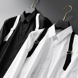 Itooh Brand Vintage Webbing Stitching Men's Shirt Long Sleeve Casual Business Dress Shirt Slim Social Party Star Stage Tuxedo Blouse