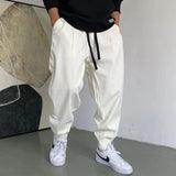 Itooh Men Solid Drawstring Pants Summer American Waffle Casual Pants Unisex Men Trendy Brand High Street Loose Sports Harem Trousers