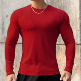 Itooh new men's T shirt Solid colors Long Sleeve Slim T-shirt young men Pure color tee shirt  Casual Tee men Long Sleeve tops