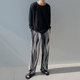 Itooh Korean Style Men's Pleated Straight Pants Chic Loose Casual Trousers Elastic Waist Wide Leg Pants 2024 Summer New