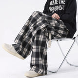 Itooh Told Tale Plus Size Spring Casual Plaid Pants Men Wide Leg Couple Straight Pantalones Harajuku Mopping Oversize 8XL 7XL