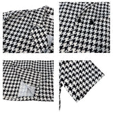 Itooh  New Plaid Houndstooth Print Shirt for Men Double-breasted Half Sleeved Cuban Collar Trend Loose Drape Casual Shirts Men