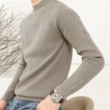 ITOOH Autumn Clothing Men's Luxury Knitted Pullover Sweater Casual Korean Solid Color Long Sleeve Basic Shirt Leisure Slim Knitwear