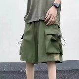 Itooh Summer Men's Clothing Casual Thin Hong Kong Breeze Sports Trend Korean Version Solid Color Loose All-match Handsome Cargo Shorts