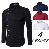 Itooh New Men's Long Sleeve Shirt Button Clothes British Korean Fashion Street Fashion Designer Luxury Single breasted Top Christmas