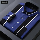 ITOOH 2024 Classic Striped Dress Shirt for Men, Slim Fit Business Long Sleeve Shirts Plus Size M-5XL Male Social Casual Shirts Outwear