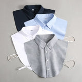 Itooh Oxford Textile Cotton Fake Collar for Men Unisex Versatile Spring Summer Fashion Business Collar Inside Office Work Fake Shirt