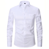 Itooh Men French Cuff Dress Shirt Cufflinks  New White Long Sleeve Casual Buttons Male Brand Shirts Regular Fit Clothes