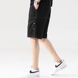 Itooh Summer New Trend Men's Clothing Loose Oversized Fashion Casual Solid Color Straight Elastic Waist Drawstring Cargo Shorts