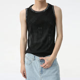 Itooh  Men's Wear 2024 Spring Summer Solid Color Sleeveless T-shirt Korean Style Round Collar Tank Top Men Clothing Vest