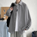 ITOOH Men Korean Fashion White Long Sleeve Shirts 2023 Mens Harajuku Black Oversized Shirt Male Button Up Shirts Blouses 5XL