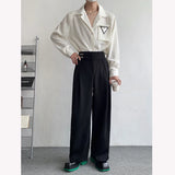 Itooh  Black Suit Pants Men Oversized Fashion Social Mens Dress Pants Korean Loose Straight Wide Leg Pants Mens Office Formal Trousers