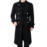 Itooh Long dust coat Men Winter Warm Trench Woolen Cloth Coat Mens Double Breasted Slim Casual Jackets Solid Business Outwear