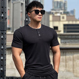 Itooh Men T-shirt Quick dry T-shirt Men Running Sport Skinny Short Tee Shirt Male Gym Fitness Bodybuilding Workout Tops Clothing