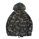 Itooh Japanese Camouflage Jacket Cargo Hooded Coats Men's Retro Trend Loose Windbreak Hoodies Zipper Pullover Green Military Teachwear