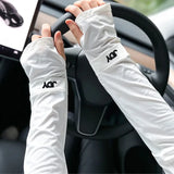 Itooh Summer New Ice Sleeves Men's Ice Silk Sleeves for Women Cool UV Protection Half Finger Gloves Outdoor Arm Sun Protection Drive