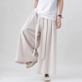 Itooh  Chinese Style Harajuku Linen Cotton Linen Pants Man Japanese Kimono Pants Male Streetwear Summer Retro Wide-Leg Trousers