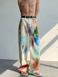 Itooh  Oldschool Hand-painted Oil Painting Jeans with Colorful Paint Style, High-end Pants, Trendy Floor Mops