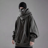 Itooh  2024 Hip Hop Retro Hooded High Neck Sweater Men's Spring and Autumn Loose Street Jacket Sweatshirt