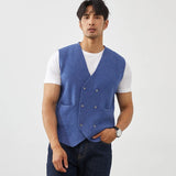 Itooh Men's V-neck 100% pure cashmere vest short knit men's cardigan sleeveless sweater high-end comfortable hot selling Coat vest