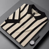 ITOOH Men's Light Luxury Patchwork Knitted Polo Shirt Leisure Turn Down Collar Zippers Short Sleeve T-Shirt Breathable Knitwear