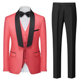 Itooh  Men's Tuxedo Suit for Weddings, Shawl Collar, Genuine Blazer,Vest and Pants,Big & Tall,Slim Fit Waistcoat,Dress Trousers,US Size