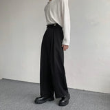 Itooh  Black Suit Pants Men Oversized Fashion Social Mens Dress Pants Korean Loose Straight Wide Leg Pants Mens Office Formal Trousers