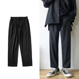 Itooh New Cargo Pants Man Korean Drape Casual All-match Elastic Solid Color Loose Straight  Black Pants Men Streetwear Trousers