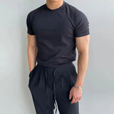 Itooh American Casual Short Sleeve T-shirt Summer New Tight Tops Men's Sports Gym Muscle Fitness Clothes Bodybuilding Tees Men Tights