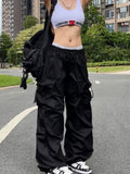 ITOOH Y2k Neon Pulse Parachute Sweatpants