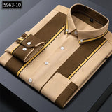 ITOOH 2024 Classic Striped Dress Shirt for Men, Slim Fit Business Long Sleeve Shirts Plus Size M-5XL Male Social Casual Shirts Outwear