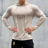 Itooh Gym Fitness T-shirt Men Casual Long Sleeve Skinny Shirt Male Bodybuilding Tees Tops Running Sports Quick Dry Training Clothing