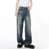 ITOOH Wide Leg Loose Washed Jeans