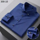 Itooh Spring and Autumn New Men's Long-Sleeved Shirt Mulberry Silk Business Casual Men's Formal Fashionable No-Iron Stretch Shirt