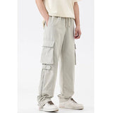 Itooh Vibe High Street Straight Workwear Pants Men's Trendy American Hip-hop Pants Cuffs Zippered Split Cargo Trousers Side Pockets