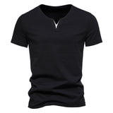 Itooh Mens T Shirt Pure Color V Collar Short Sleeved Tops Tees Men T-Shirt Black Tights Man T-Shirts Fitness For Male Clothes