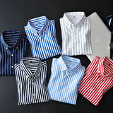 ITOOH Men's Business Casual Long Sleeve shirt Classic striped social dress shirt Wear free, wrinkle-resistant and easy to care for