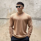 Itooh New Long Sleeve t shirt for Men Autumn Fashion Cotton Solid Color t-shirts Cozy Streetwear Men's t-shirt Long sleeve men tops