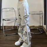 ITOOH Male Trousers Aesthetic Hip Hop Straight Men's Cargo Pants Grey Stacked Baggy Street Cotton With Korean Style Techwear Clothing