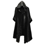 Itooh Punk rock hip hop black long shirt hooded cloak cardigan men linen oversize blouse Nightclub DJ singer gothic vintage streetwear