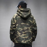 Itooh Japanese Camouflage Jacket Cargo Hooded Coats Men's Retro Trend Loose Windbreak Hoodies Zipper Pullover Green Military Teachwear