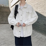 Itooh New Spring Simple Men Denim Jackets Classic Casual Slim Fits Jean Denim Jacket White Clean Fit Single Breasted Jeket Streetwear