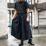 Itooh Japanese Streetwear Baggy Fashion Casual Wide Leg Pants Men Punk Hip Hop Skirt Pants Black Harem Trousers Men's Culottes Unisex