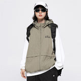 ITOOH Winter Outfits Men Y2k Windbreaker Hooded Zip-up Jacket