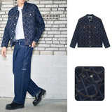 Itooh Men's Plaid Denim Jacket British Style Lapels Vintage Casual Jackets New for Men's Jeans Coat Trendy Printing In Spring Workwear