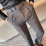 Itooh High Quality Business Suit Pants for Men Solid Color Versatile Casual Office Social Suit Pants Banquet Party Trousers