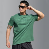 Itooh Casual Loose T-shirt Men Cotton Short Sleeves Tee Tops Summer Gym Fitness Bodybuilding Shirt Male Running Sport Training Clothes